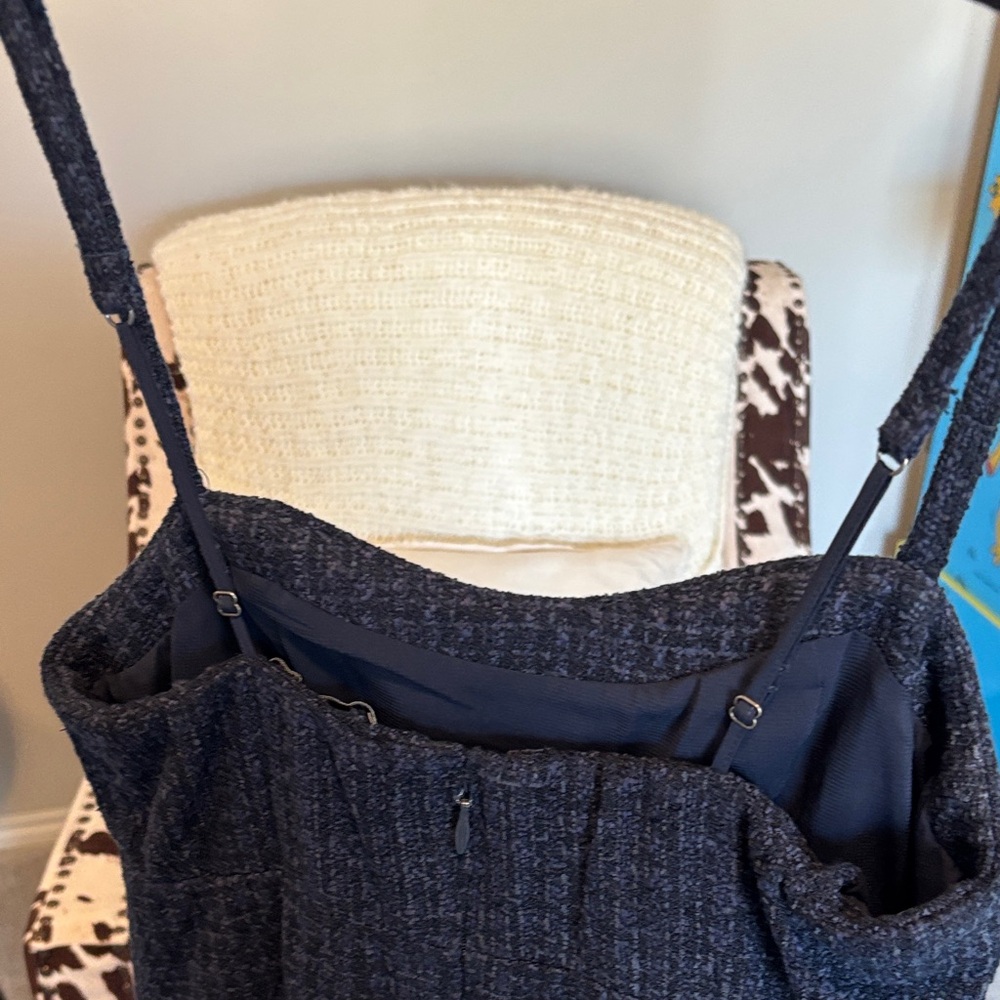 NWT Abercrombie & Fitch Small Tall Dark Blue Tweed skort Dress - Picture 11 of 11